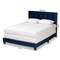 Baxton Studio Caprice Modern and Contemporary Glam Navy Blue Velvet Fabric Queen Size Panel Bed 183-11258-Zoro - alternate 6